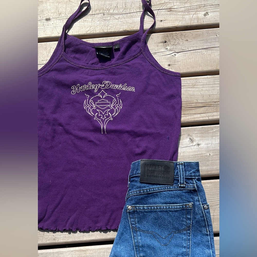 Harley-Davidson purple tank top L - Picture 2 of 8